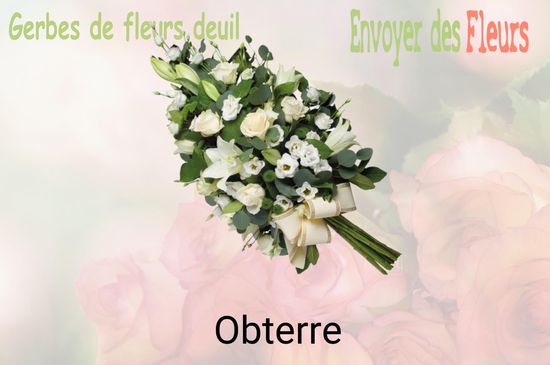 Gerbe de fleurs de deuil livrée à Obterre